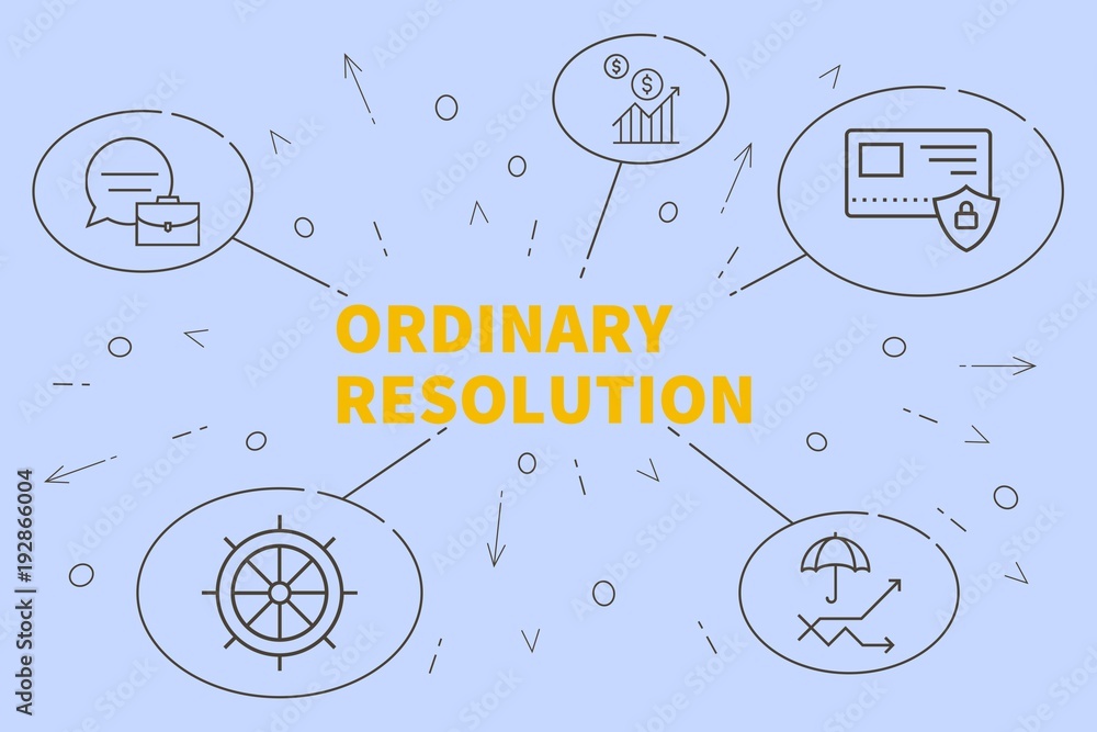 Obraz premium Business illustration showing the concept of ordinary resolution
