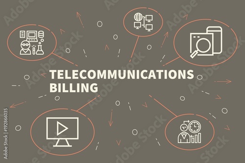Business illustration showing the concept of telecommunications billing