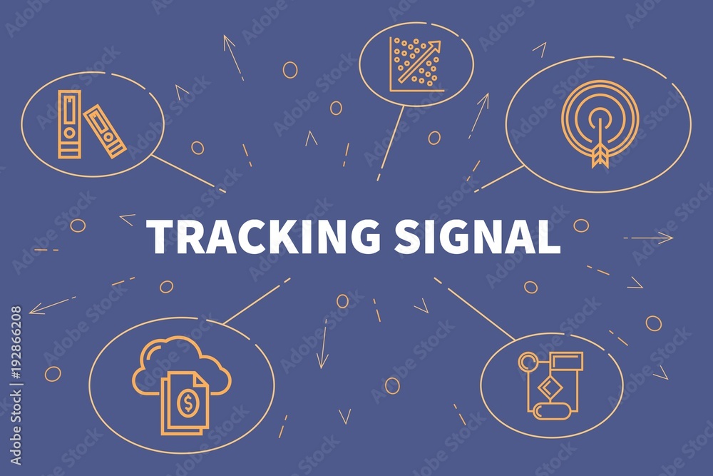 Business illustration showing the concept of tracking signal Business illustration showing the concept of tracking signal