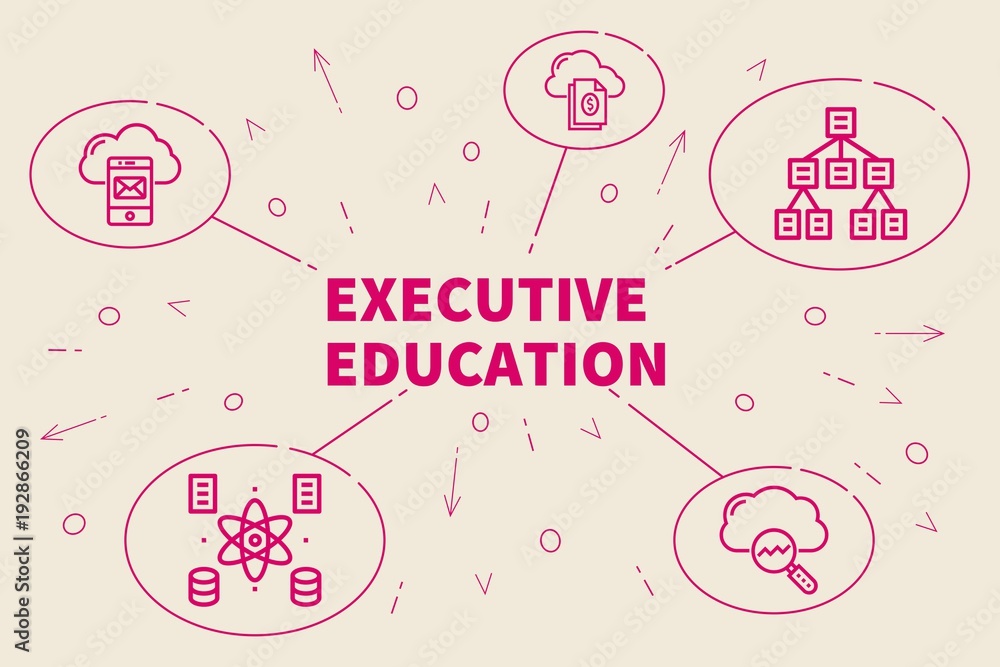 Business illustration showing the concept of executive education Business illustration showing the concept of executive education