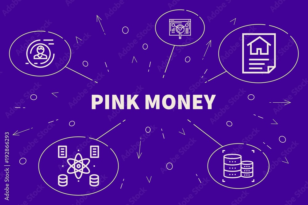 Business illustration showing the concept of pink money