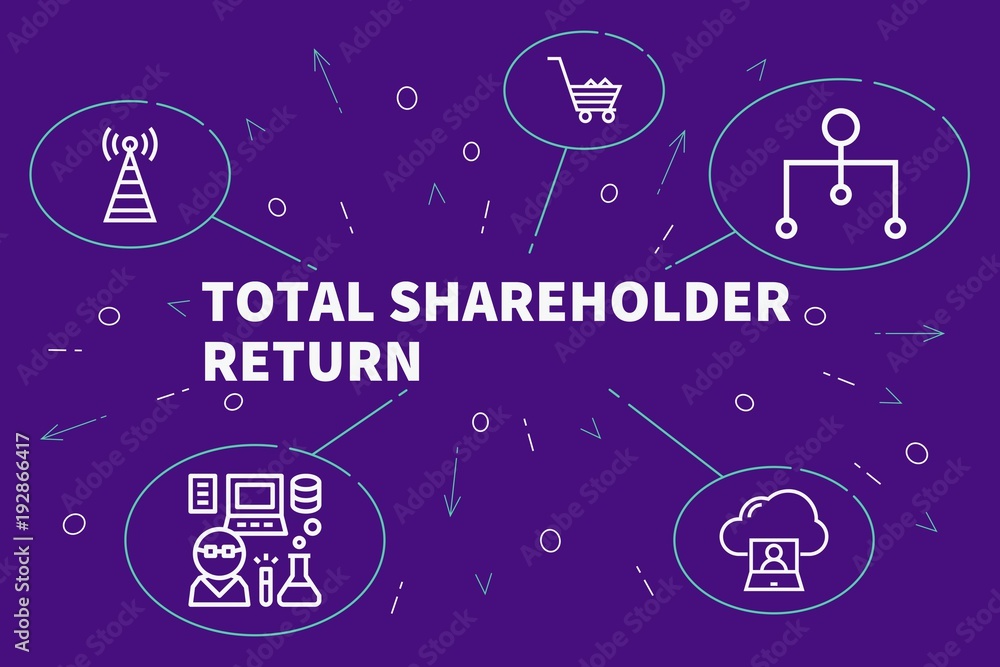 Business illustration showing the concept of total shareholder return Stock Illustration Adobe