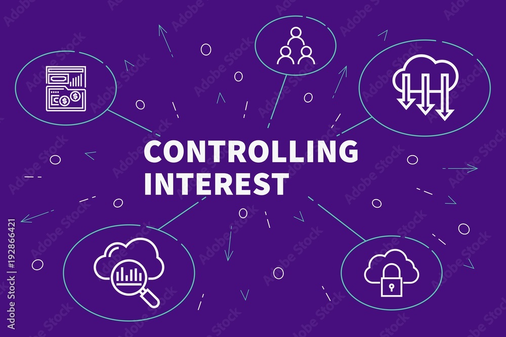 Business illustration showing the concept of controlling interest Business illustration showing the concept of controlling interest