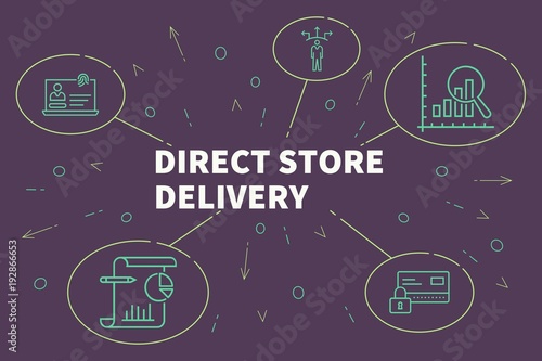 Business illustration showing the concept of direct store delivery
