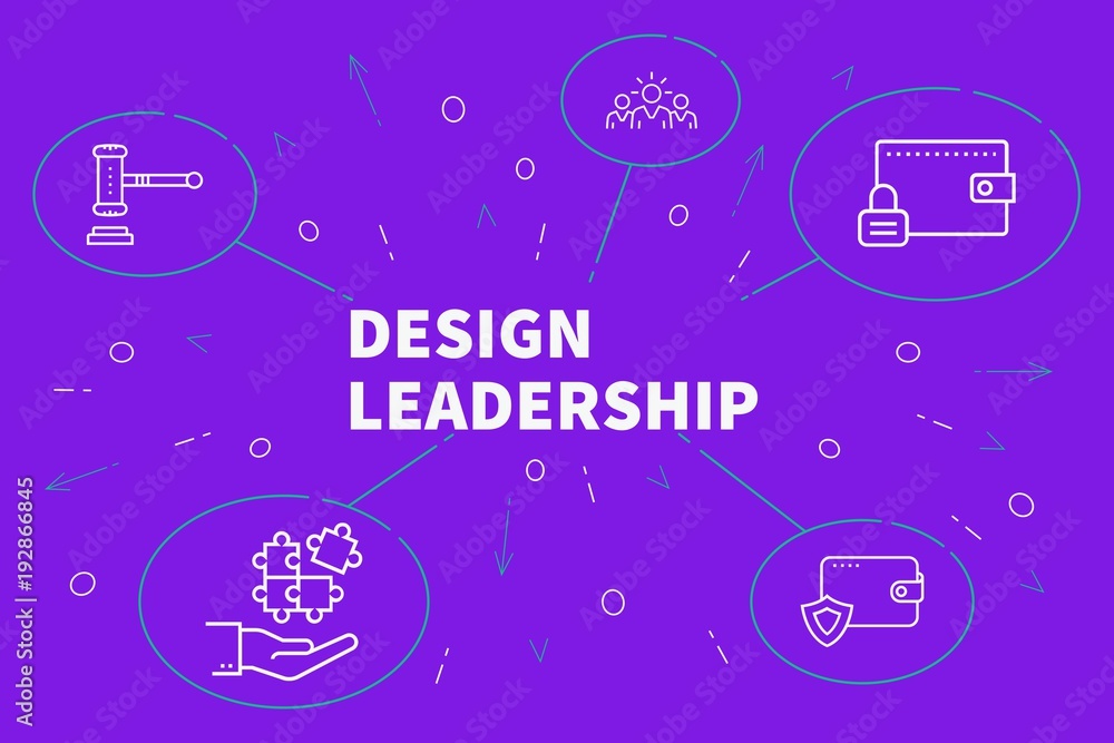 Business illustration showing the concept of design leadership Business illustration showing the concept of design leadership