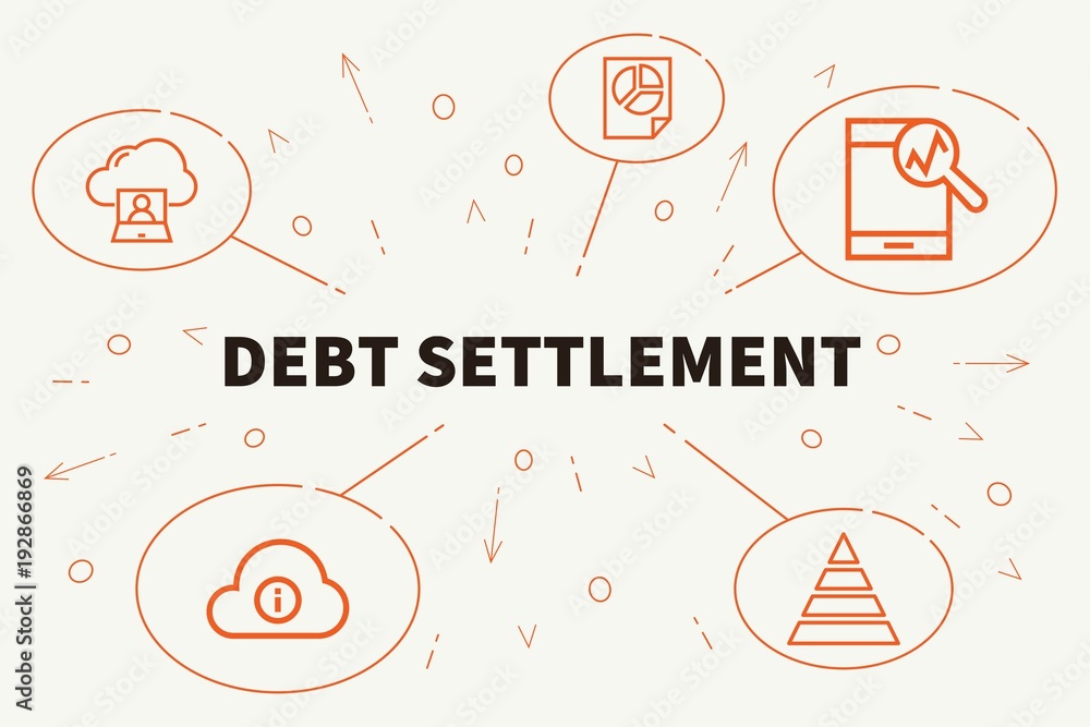 Business illustration showing the concept of debt settlement