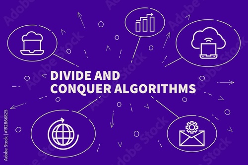 Tablou pe pânză Business illustration showing the concept of divide and conquer algorithms
