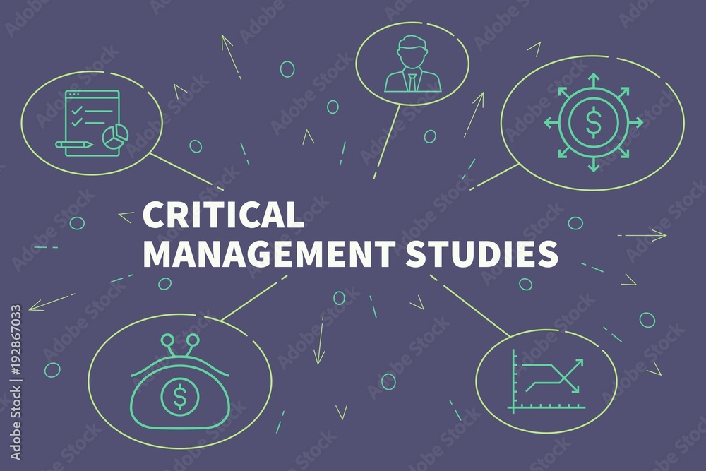 Fototapeta premium Business illustration showing the concept of critical management studies