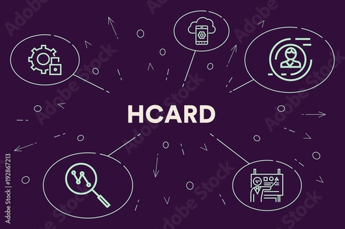 Business illustration showing the concept of hcard