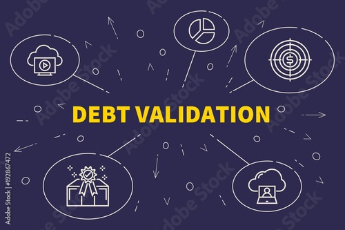 Business illustration showing the concept of debt validation