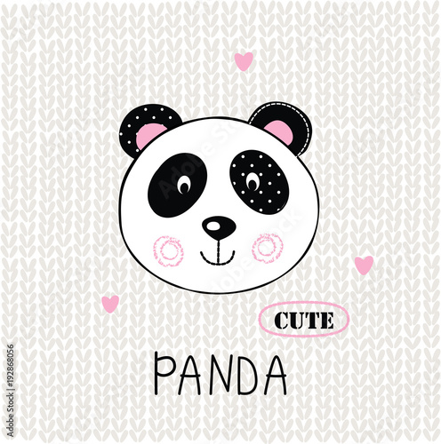 Fototapeta Naklejka Na Ścianę i Meble -  Vector illustration with cute panda