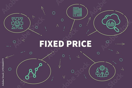 Business illustration showing the concept of fixed price