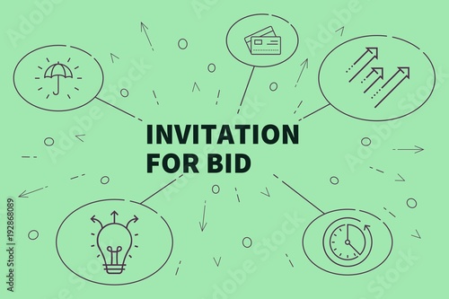 Business illustration showing the concept of invitation for bid