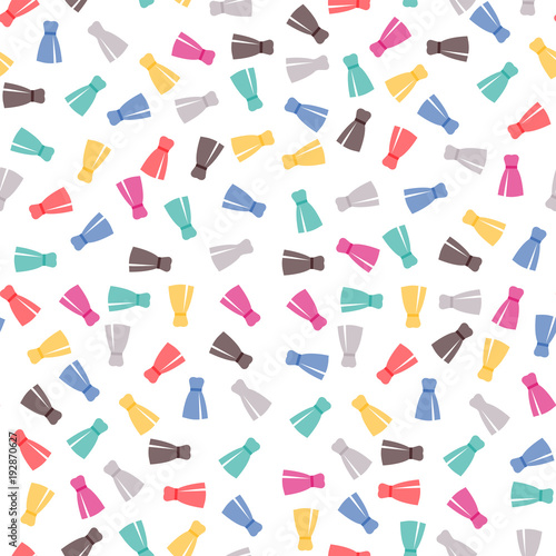 Vector seamless pattren with women's dresses. Background for use in design,  packing, textile