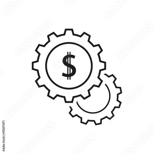 Set of cogwheels dolar icons