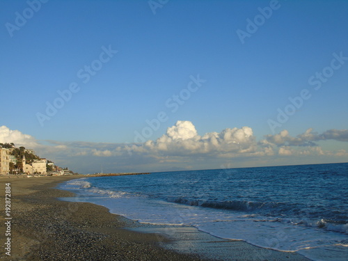 A beautiful caption from the seaside of Varazze, in winter with a great sunset