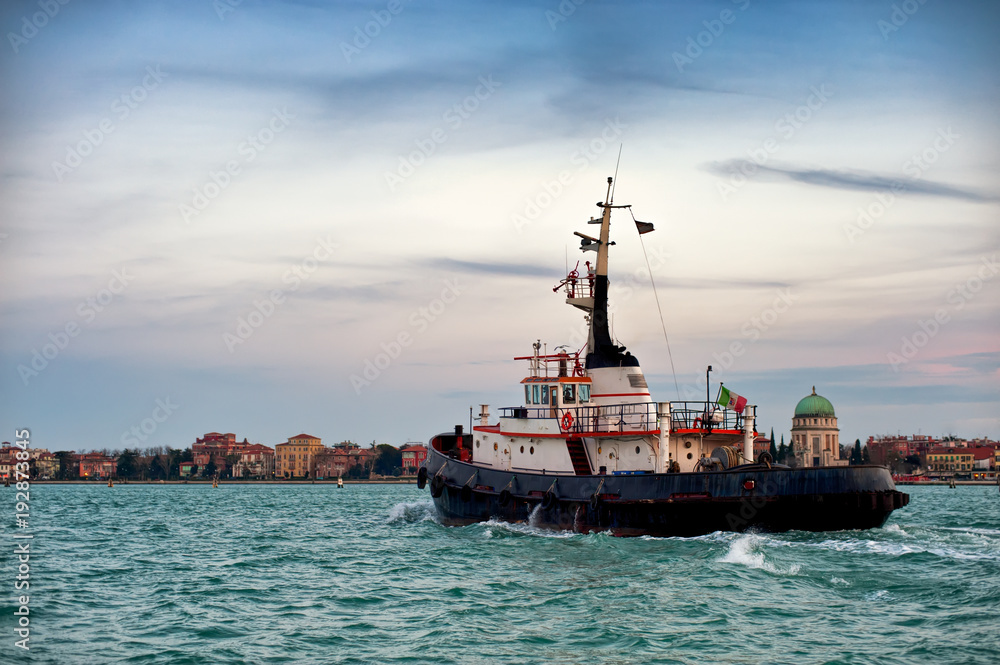 Tugboat in Venice