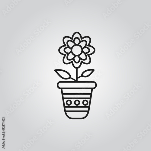 Flower in pot icon
