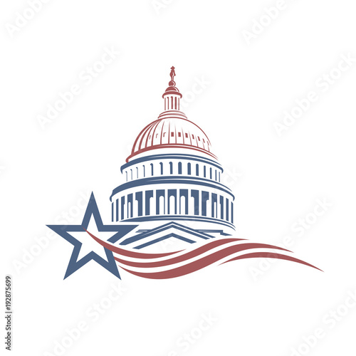 Unated States Capitol building icon in Washington DC