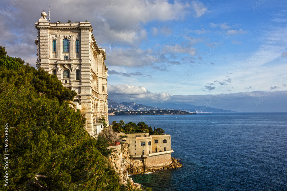 Monaco town sea front, Monaco and Monte Carlo principality, France