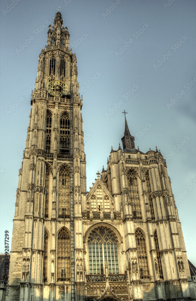 Antwerp Cathedral of Our Lady largest Gothic cathedral in Belgium and Benelux built in 1352, Flanders