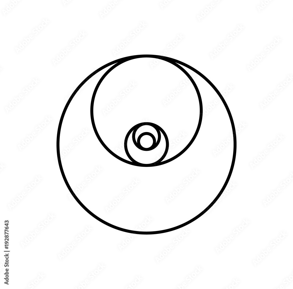 Minimalistic style design. Golden ratio. Geometric shapes. Circles in golden proportion. Futuristic design. Logo. Vector icon. Abstract vector background Minimalistic style design. Golden ratio. Geometric shapes. Circles in golden proportion. Futuristic design. Logo. Vector icon. Abstract vector background