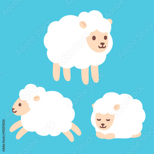 Cute cartoon sheep set