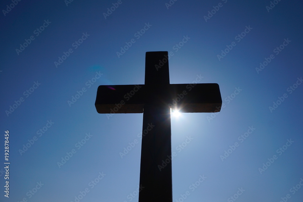 cross on the blue sky background