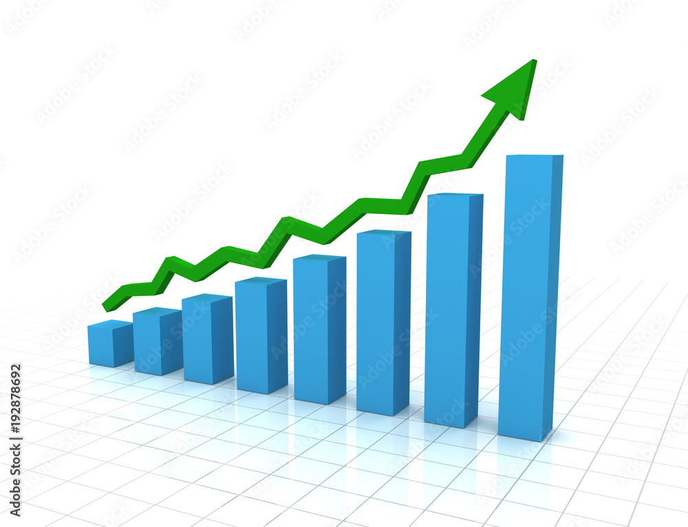rising business graph concept 3d illustration rising business graph concept 3d illustration