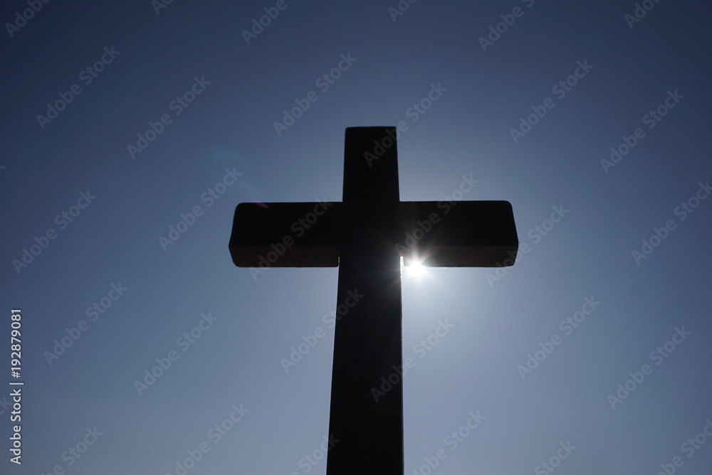 cross on the blue sky background