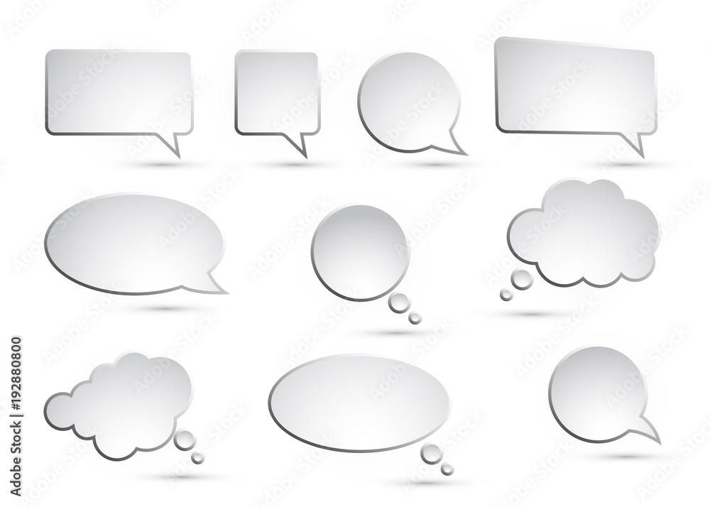 Vector collection of isolated speech bubbles on the white background Vector collection of isolated speech bubbles on the white background