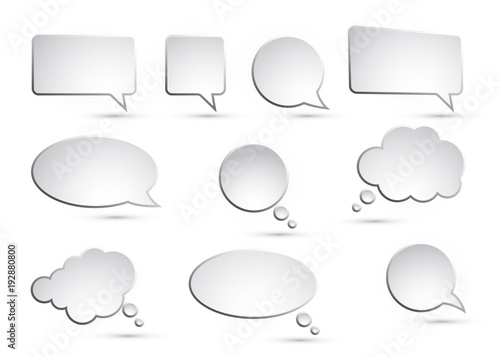 Vector collection of isolated speech bubbles on the white background