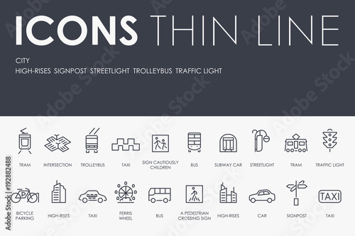 CITY Thin Line Icons
