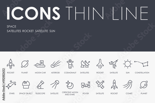 SPACE Thin Line Icons