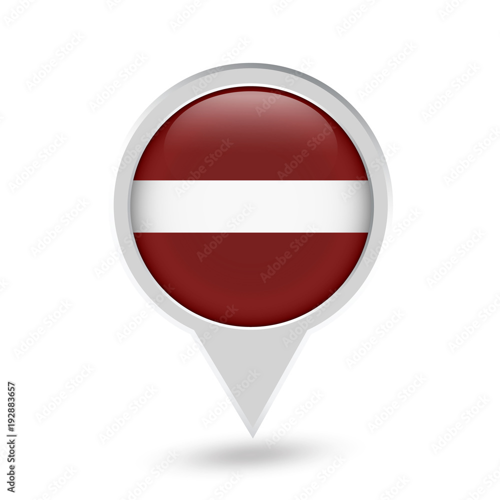 Latvia Flag Round Pin Icon Latvia Flag Round Pin Icon
