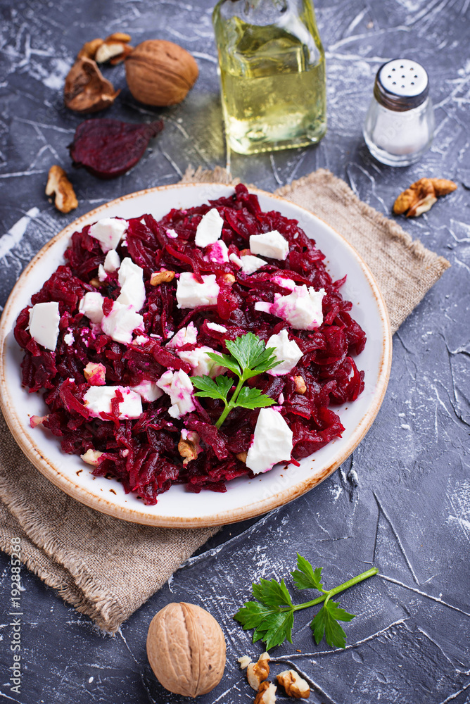 Healthy beetroot salad with feta and walnuts Healthy beetroot salad with feta and walnuts