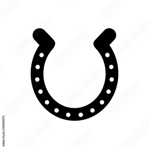 gold horseshoe lucky success talisman vector illustration black and white image