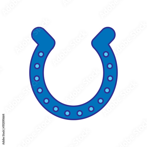 gold horseshoe lucky success talisman vector illustration blue design image