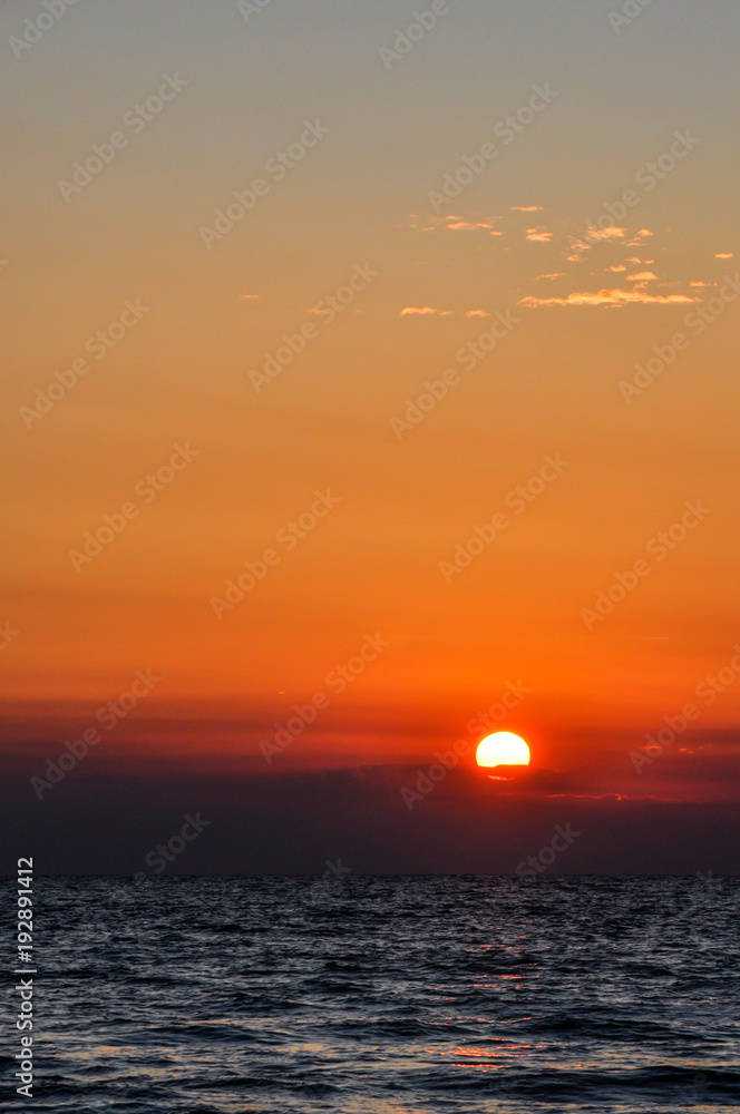 sunset over sea