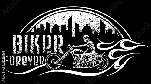 skeleton on bike vector illustration