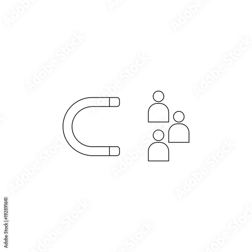 magnet attracts people icon. Element of head hunting icon. Premium quality graphic design. Signs, outline symbols collection icon for websites, web design, mobile app