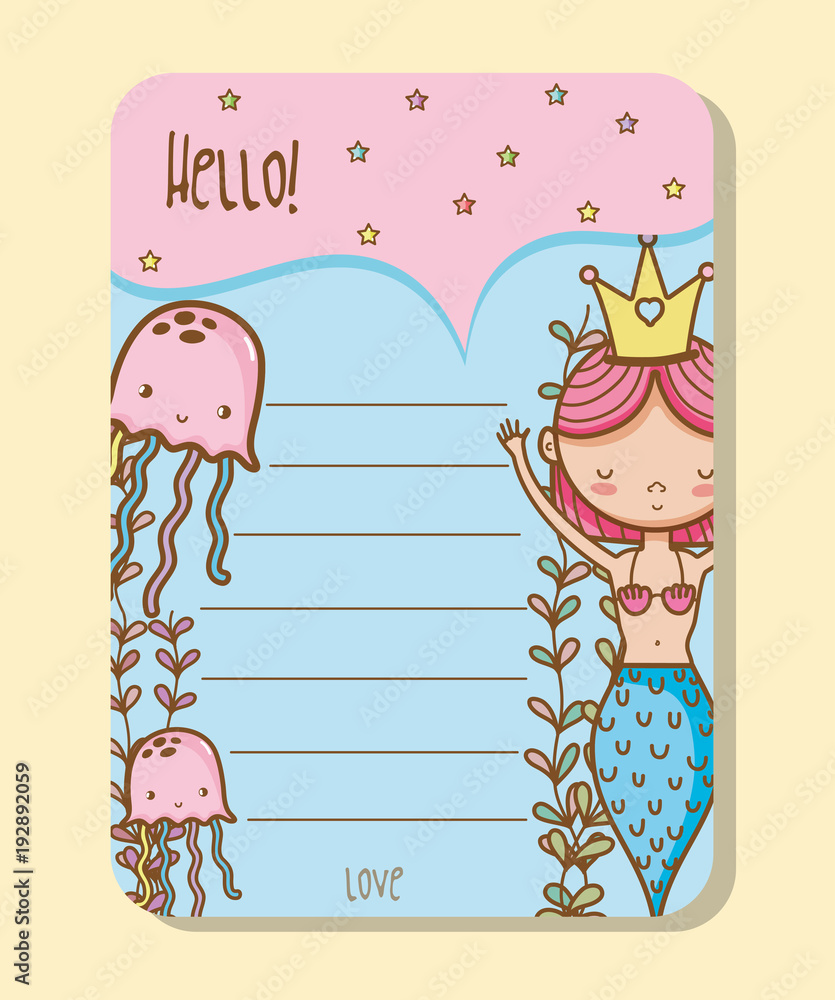 Mermaids printable sheet Stock Vector | Adobe Stock
