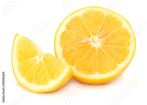 healthy food. sliced lemon isolated on white background