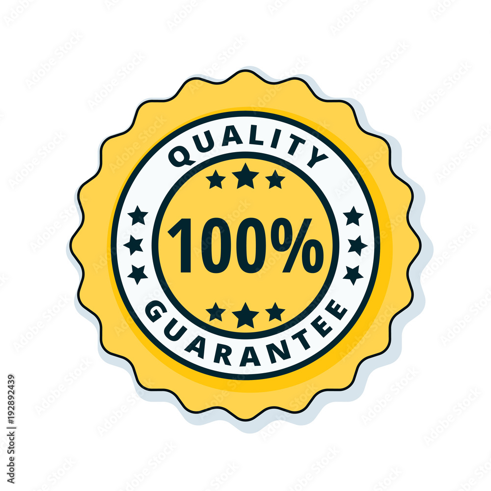 100% Qualty Guarantee label illustration