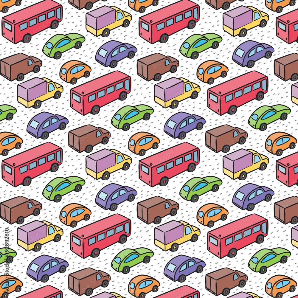 repetitive pattern with transport cars repetitive pattern with transport cars