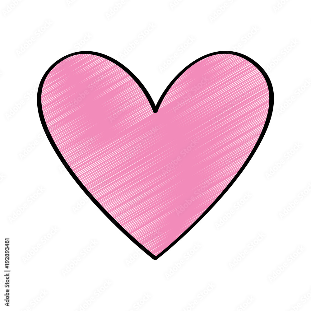 love heart romance passion feeling vector illustration drawing image
