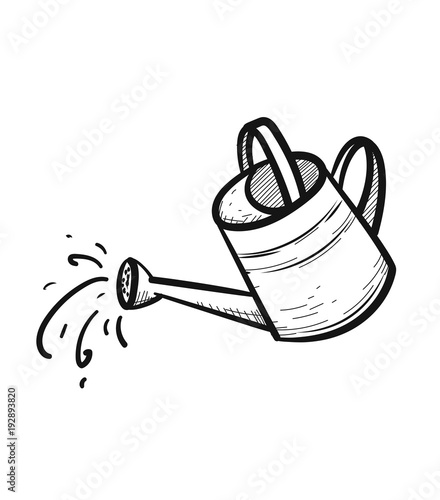 Watering can sketch icon for web, mobile and infographics. Hand drawn Watering can vector icon isolated on white background.