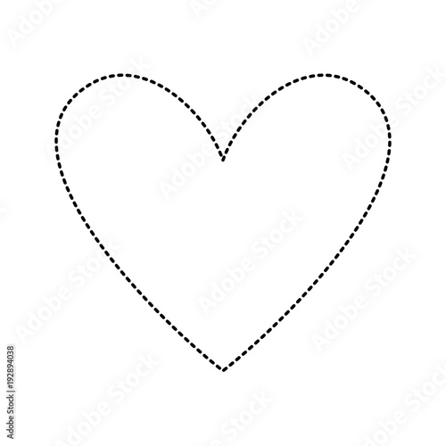 love heart romance passion feeling vector illustration dotted line image