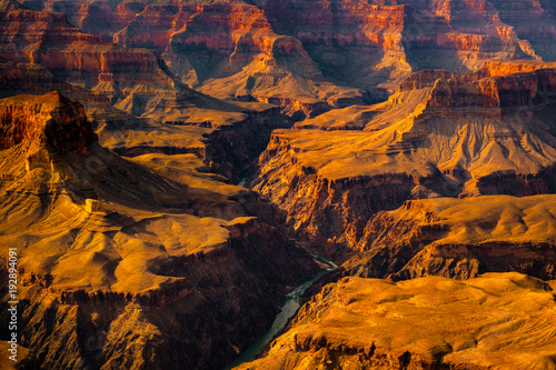 Landscape detail view of Grand canyon and Colorado river, USA