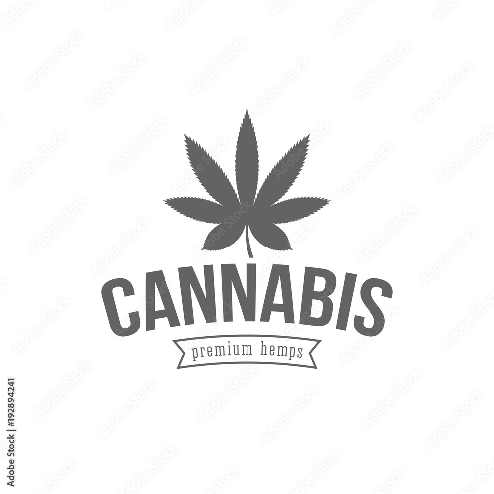 vector illustration badges cannabis isolated of vintage monochrome style for advertising and web design